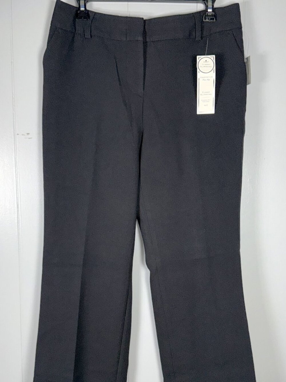Charter Club Tummy Slimming Classic Fit Trouser Pants Slacks Black Stretch 10